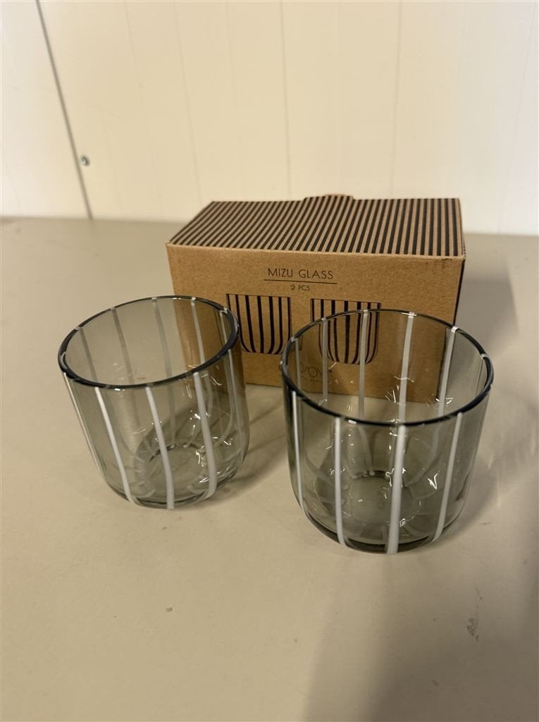 Glas set - OYOY Mizu Stripe Glasses, Ophalen of Verzenden, Nieuw, Bierglas