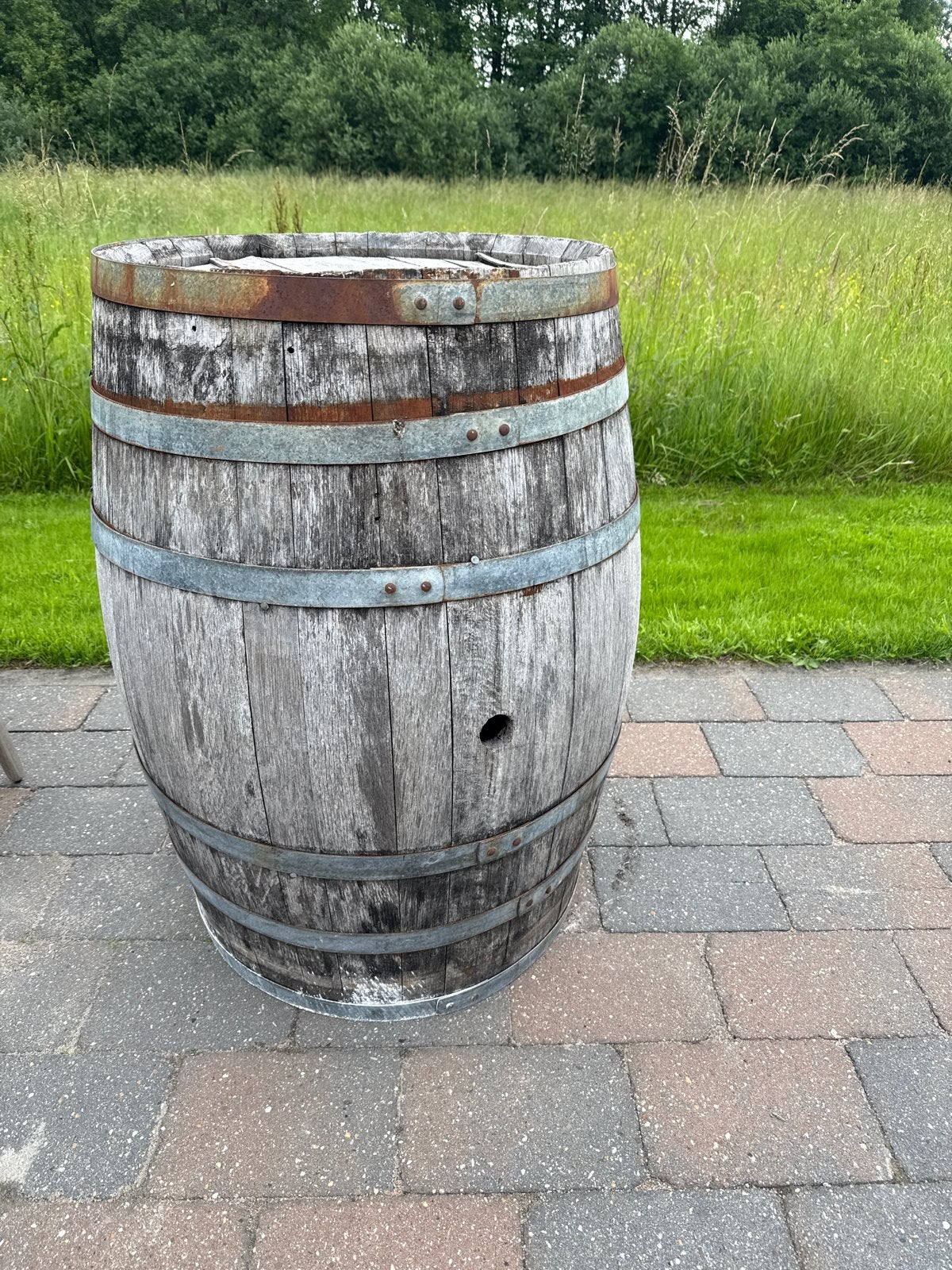 Decoratieve Wijnvat / Regenton van Hout, Ophalen, Gebruikt, Bruin, Vintage
