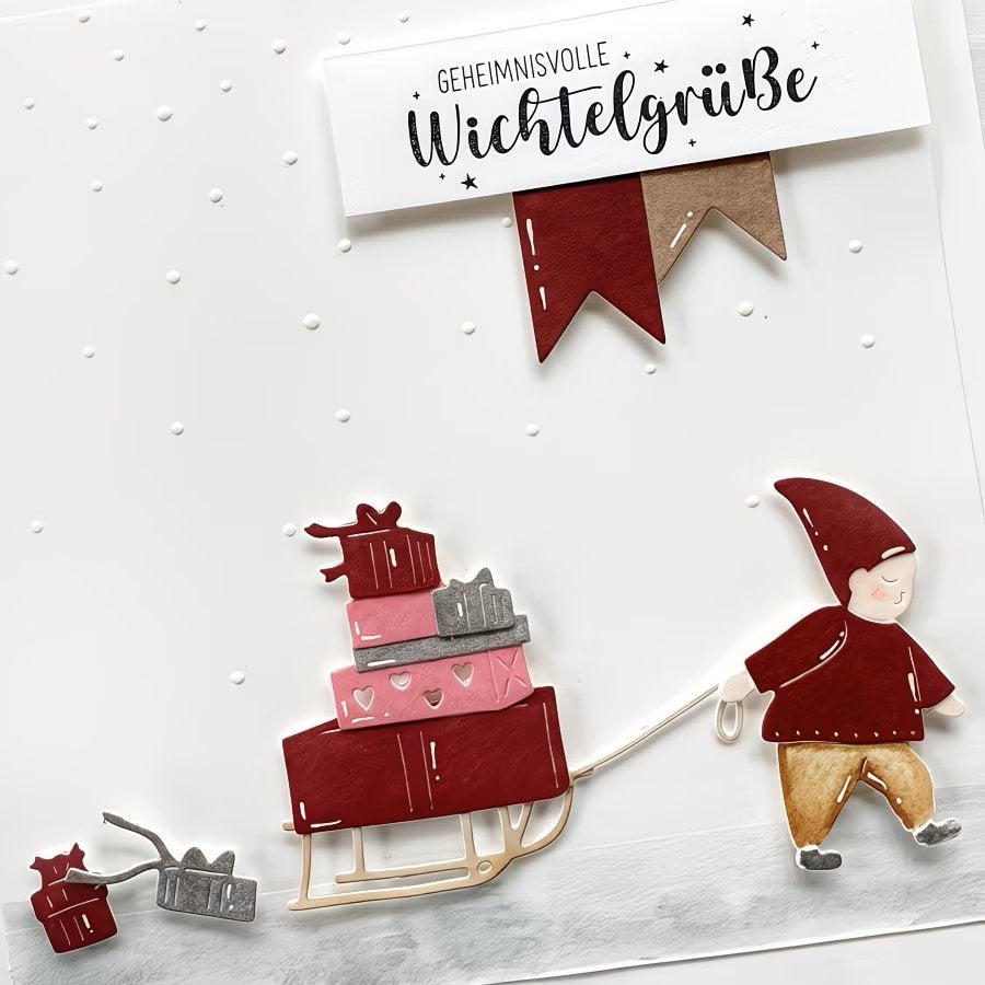 snijmallen kabouter slee pakketjes Kerstmis NIEUW, Ophalen of Verzenden, Nieuw, Kerst, Pons of Mal