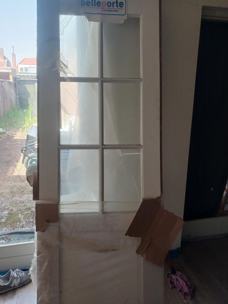 Belleporte opdek binnendeur 73x211,5 met geslepen glas, Ophalen