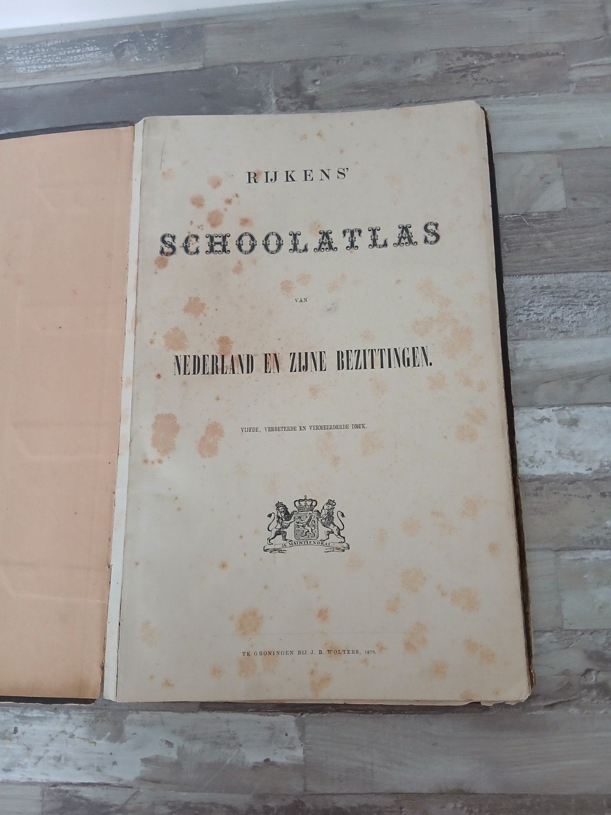 Rijkens Schoolatlas van Nederland en Zijn Bezittingen (1879), Boeken, Gelezen, R.R. Rijkens, Overige atlassen, Ophalen of Verzenden