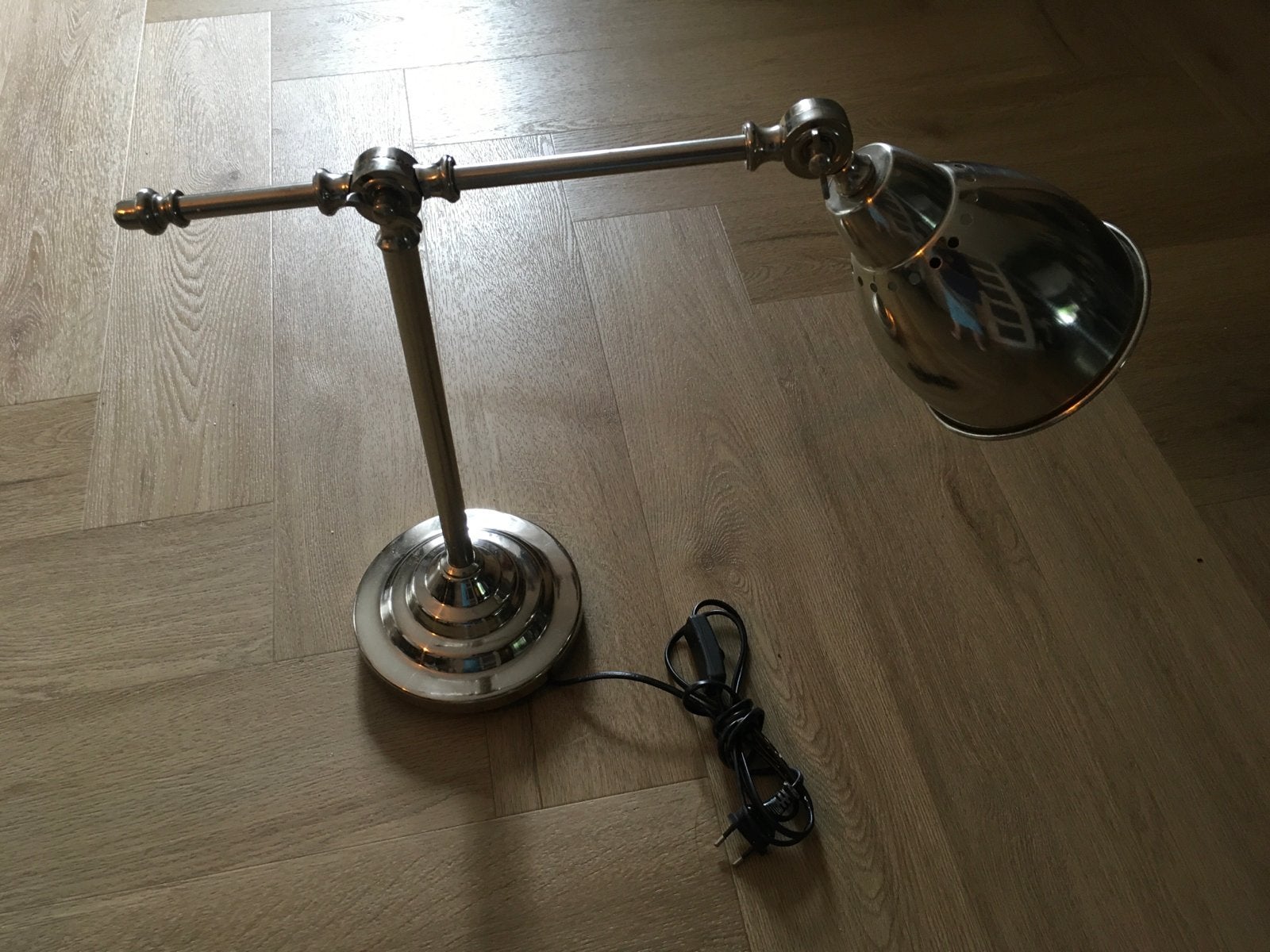 Vintage Ikea bureaulamp verchroomd metaal, Huis en Inrichting, Lampen | Tafellampen, Ophalen of Verzenden, Gebruikt, Metaal, Minder dan 50 cm