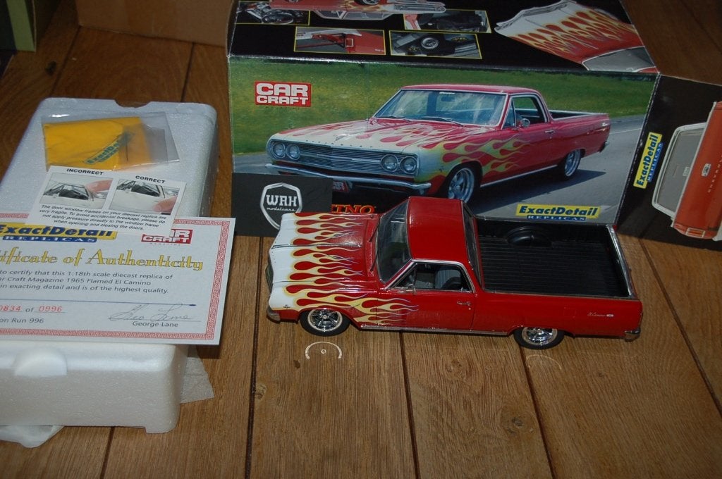 1:18 CHEVROLET EL CAMINO CRAFT FLAMES EXACT DETAIL WRH, Verzenden, Zo goed als nieuw, Bburago