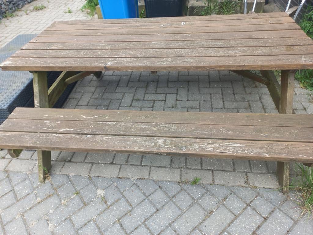 Picknicktafel Tuintafel hout, Ophalen, Gebruikt, Rechthoekig, Hout