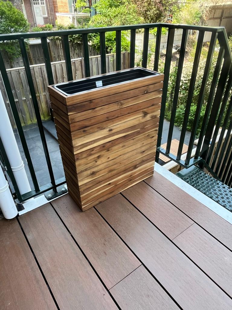 Prachtige houten plantenbakken - nieuw, Balkon, Ophalen of Verzenden, Zo goed als nieuw, 60 tot 100 cm