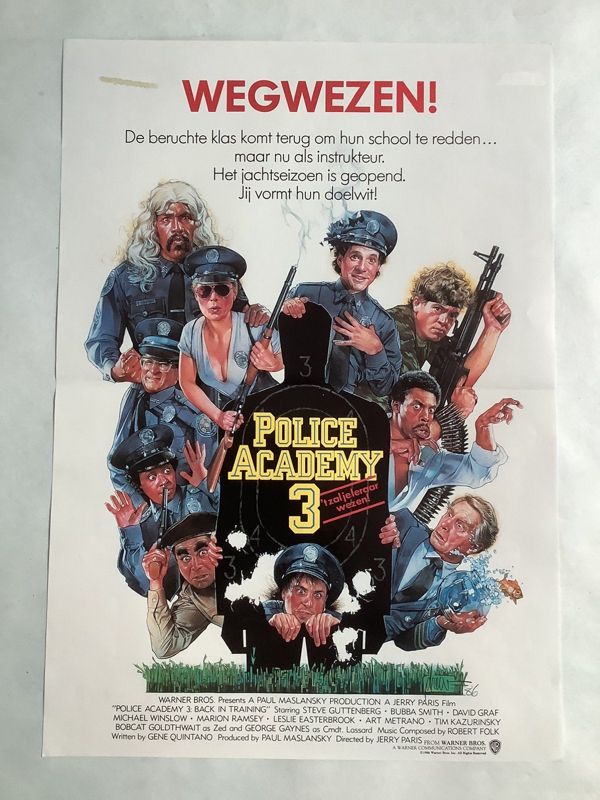 POLICE ACADEMY   FILMPOSTER  40-60 cm, Ophalen of Verzenden, Zo goed als nieuw, A1 t/m A3, Film en Tv