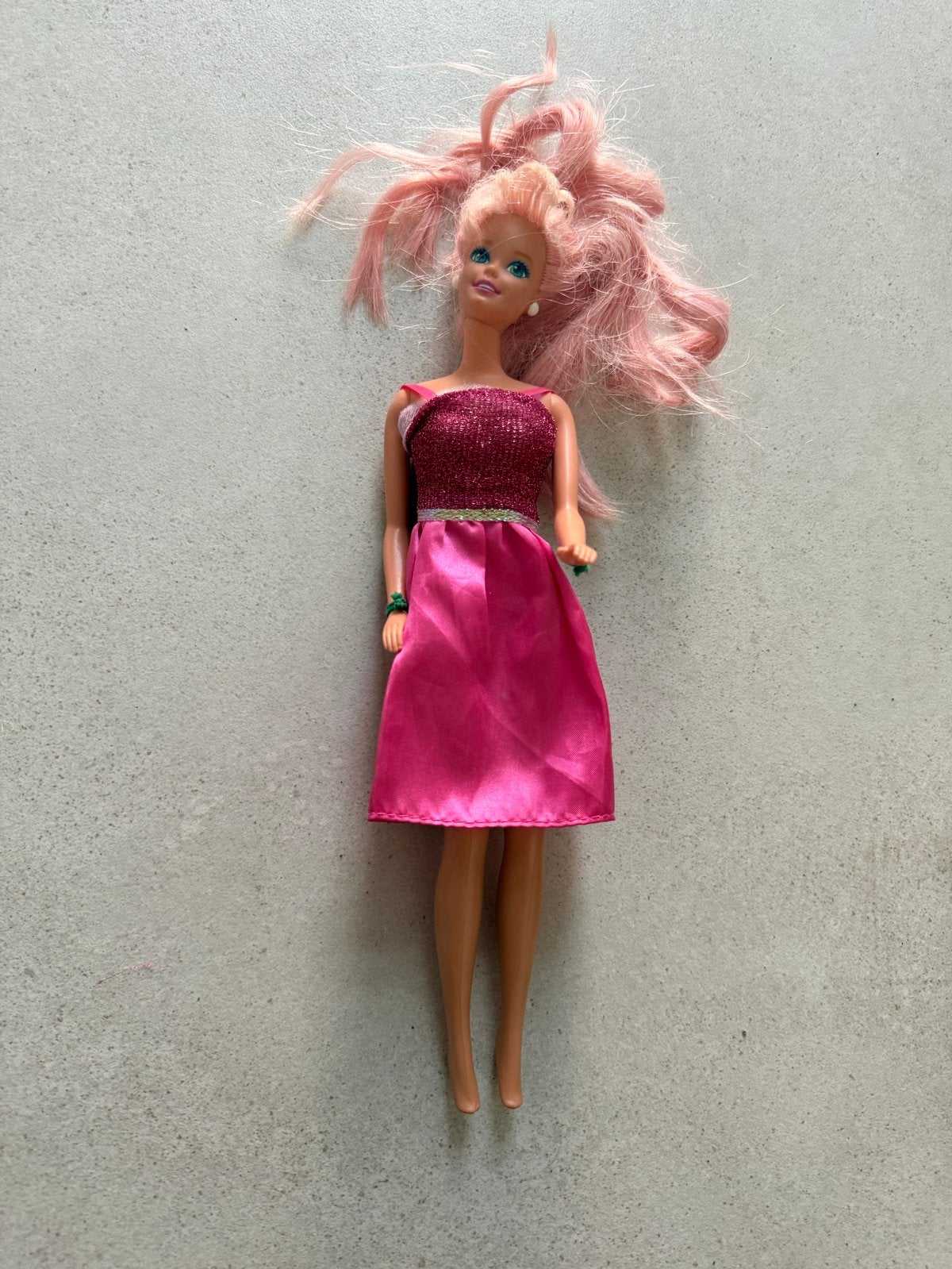 Vintage Barbie Pop Mattel 1978 met Roze Haar en Jurk, Ophalen of Verzenden, Gebruikt, Pop