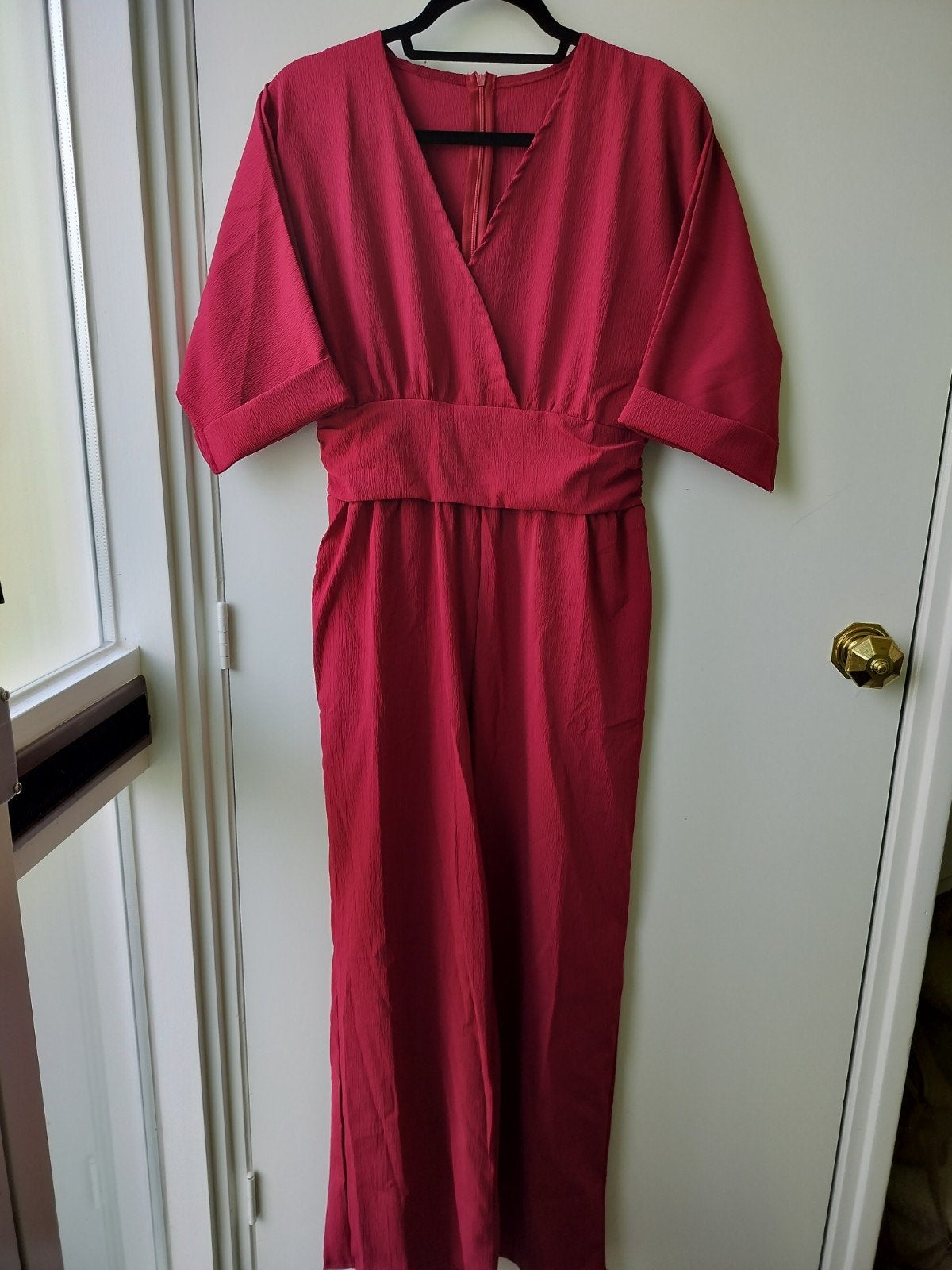 Stijlvolle Rode Jumpsuit met Kimono Mouwen, Kleding | Dames, Jumpsuits, Maat 38/40 (M), Nieuw, Ophalen of Verzenden, Onbekend