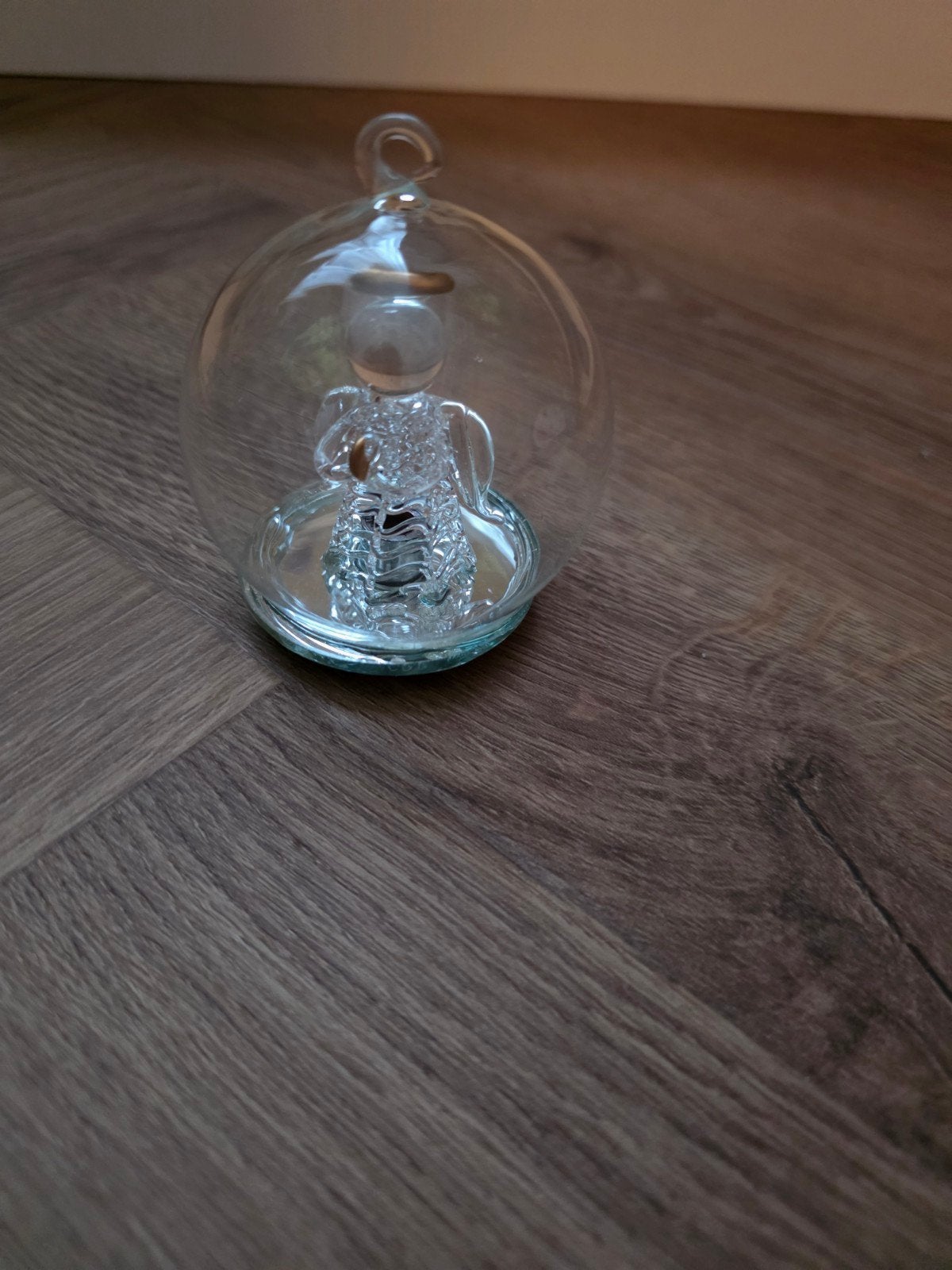 Glazen kerstbal met engel, Diversen, Ophalen, Gebruikt