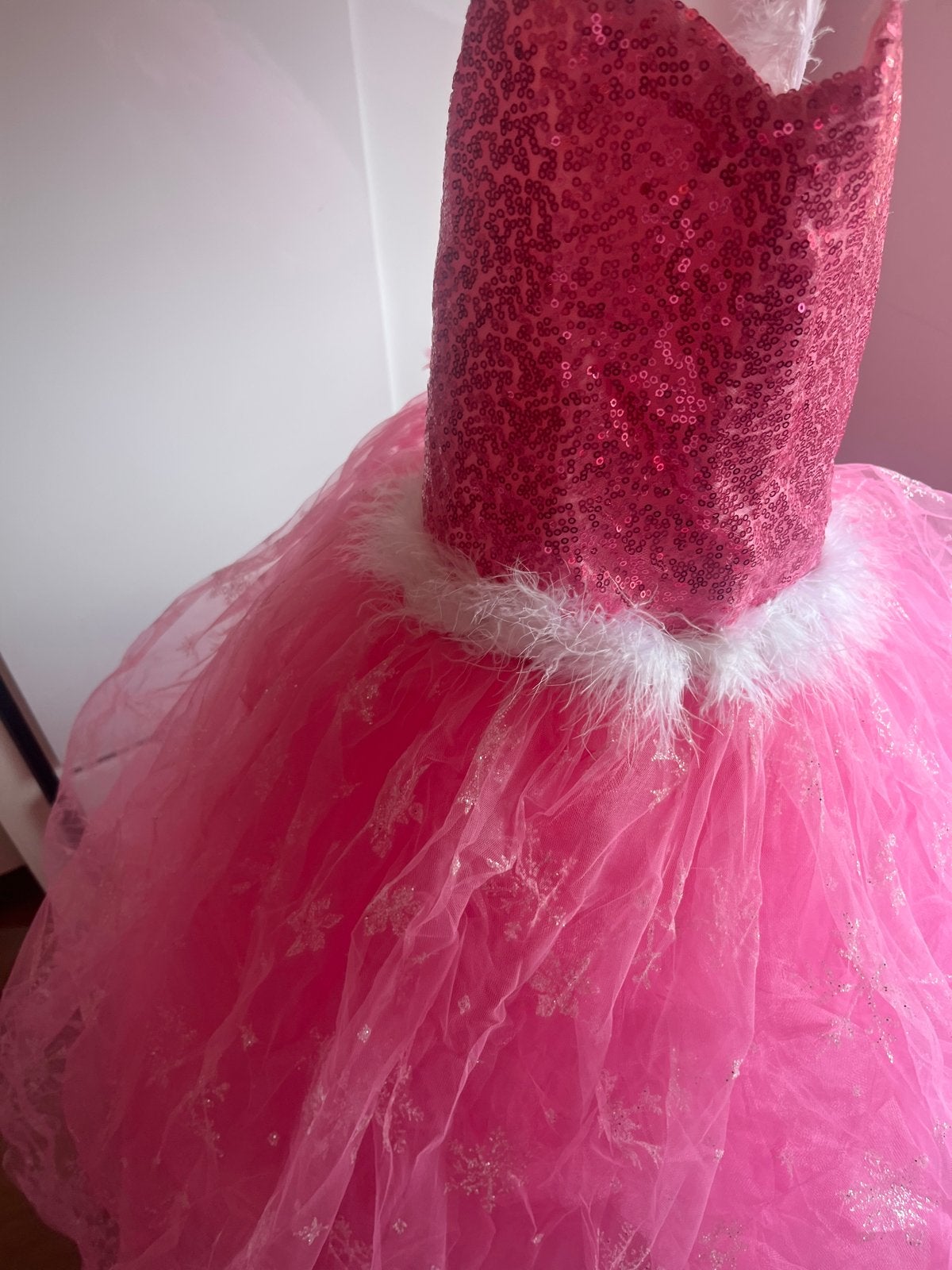 Prinsessenjurk Roze met Pailletten - Maat 8/9 jaar, Ophalen of Verzenden, Zo goed als nieuw, Meisje