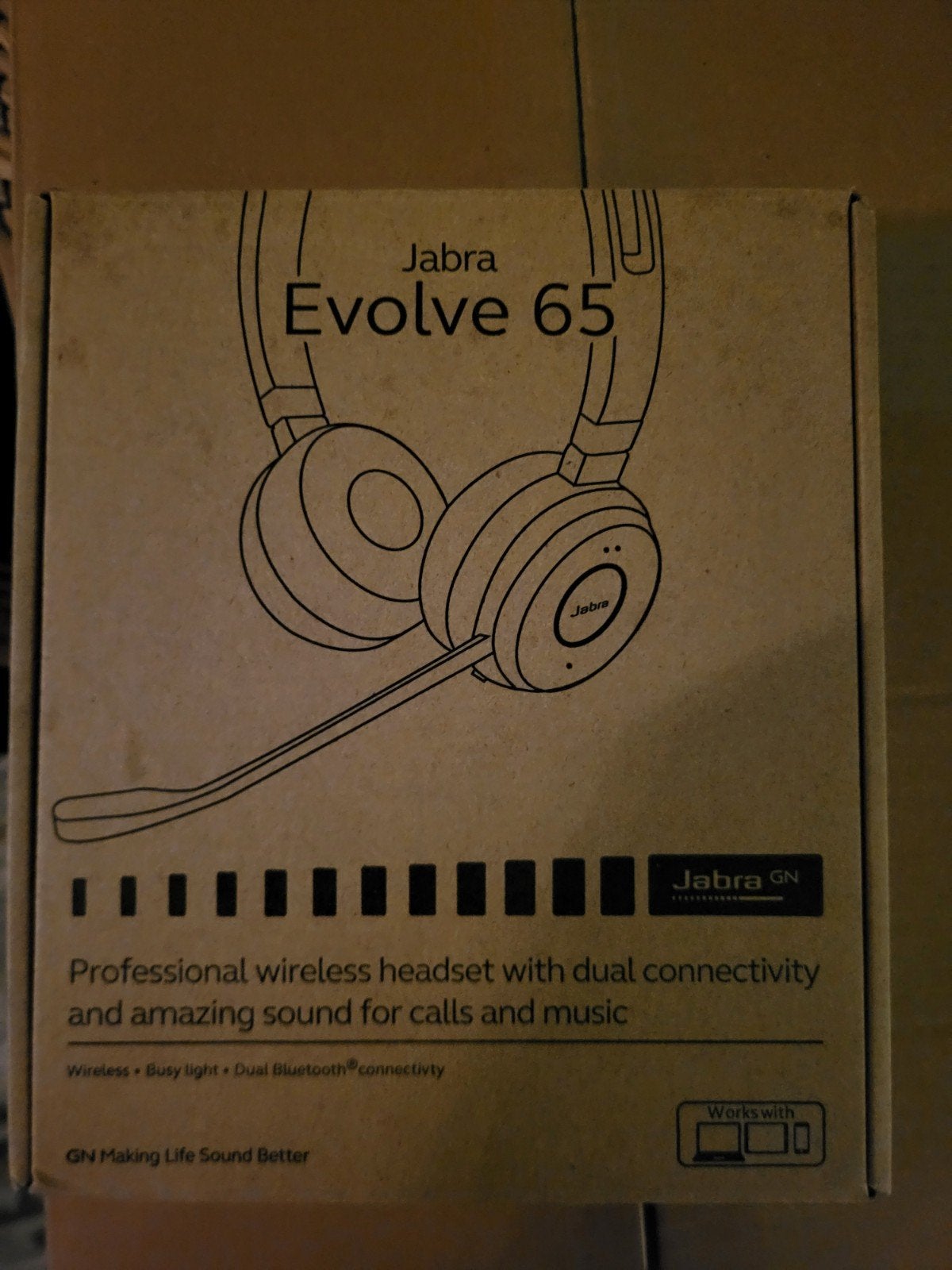 Jabra Evolve 65 draadloze headset met microfoon, Ophalen, Zo goed als nieuw