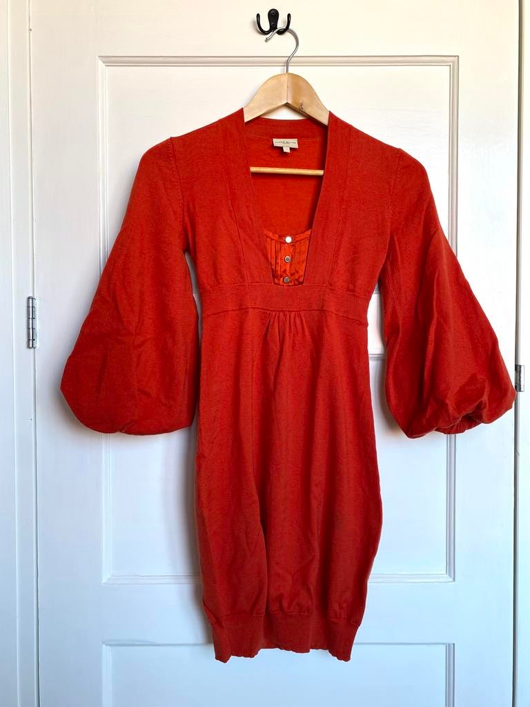 Gebreide oranje rode jurk Karen Millen XS, Oranje, Ophalen of Verzenden, Zo goed als nieuw, Maat 34 (XS) of kleiner