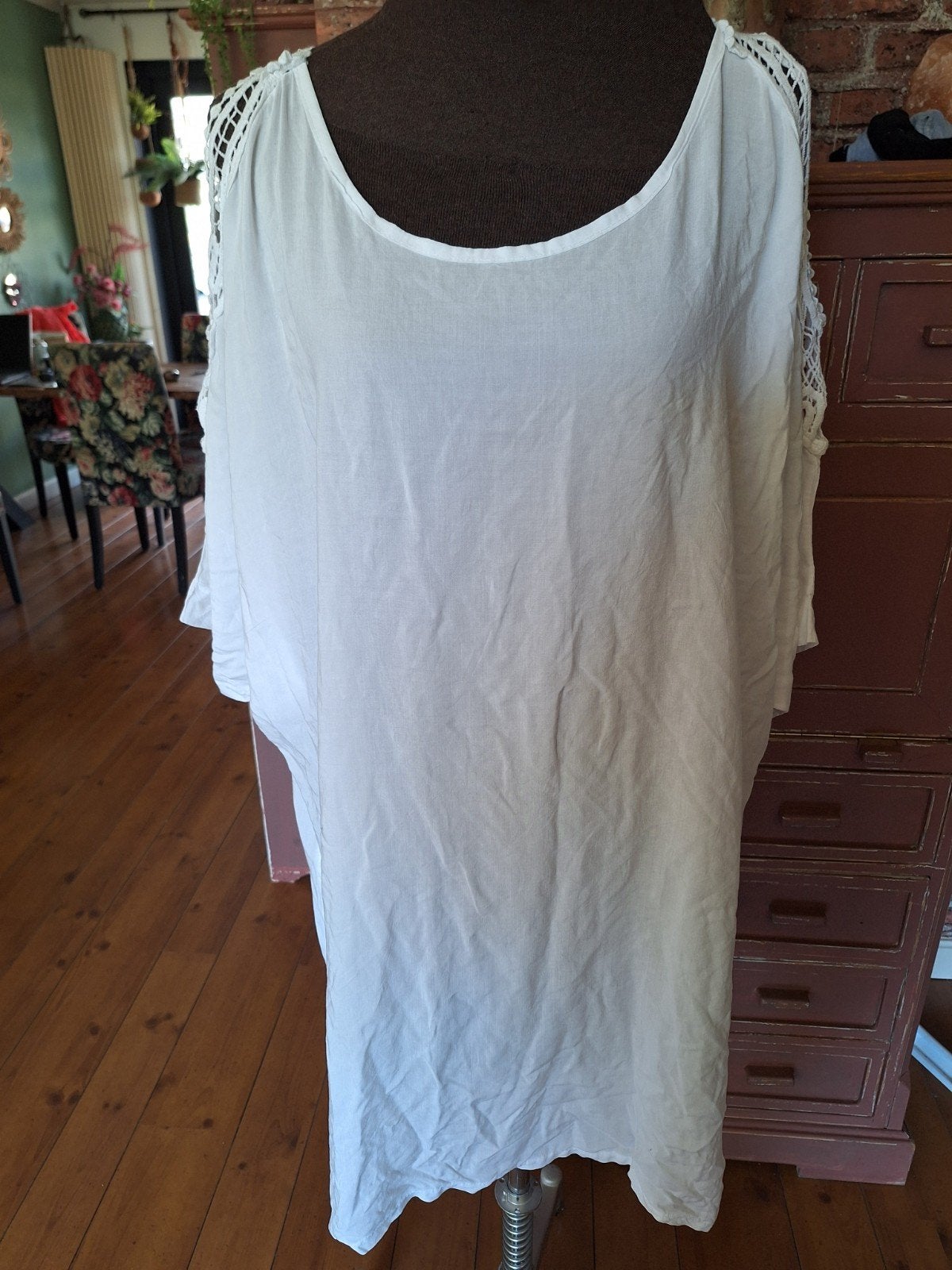 Tuniek wit maat l xl xxl, Ophalen of Verzenden, Zo goed als nieuw, Maat 46/48 (XL) of groter, Wit