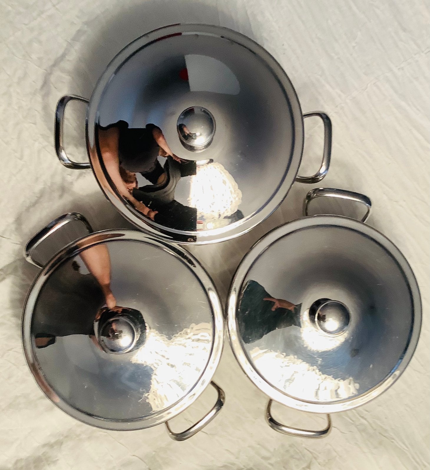 ALESSI ALFRA-Vintage dekselschalen, set van 3, Ophalen of Verzenden, Zo goed als nieuw, Rvs