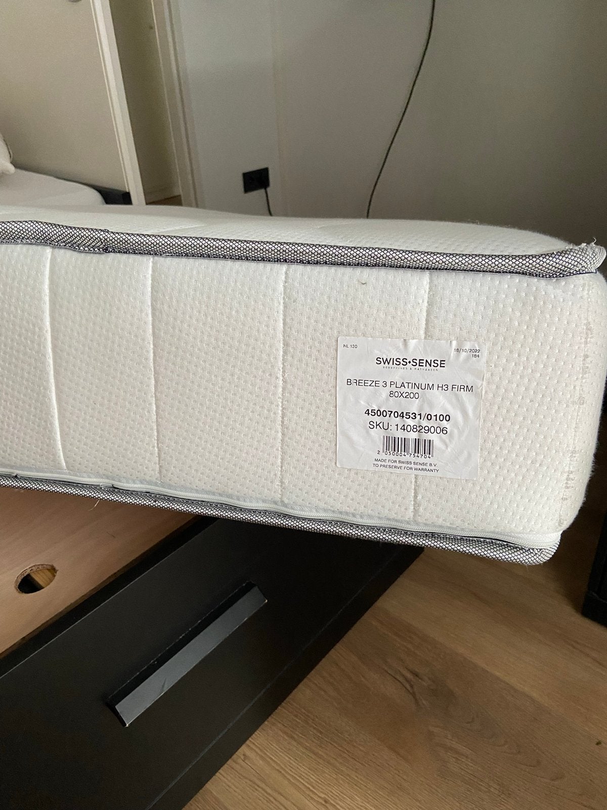 Swiss Sense BREEZE 3 Platinum H3 Firm matras 80x200, Ophalen, Eenpersoons, Zo goed als nieuw, 80 cm