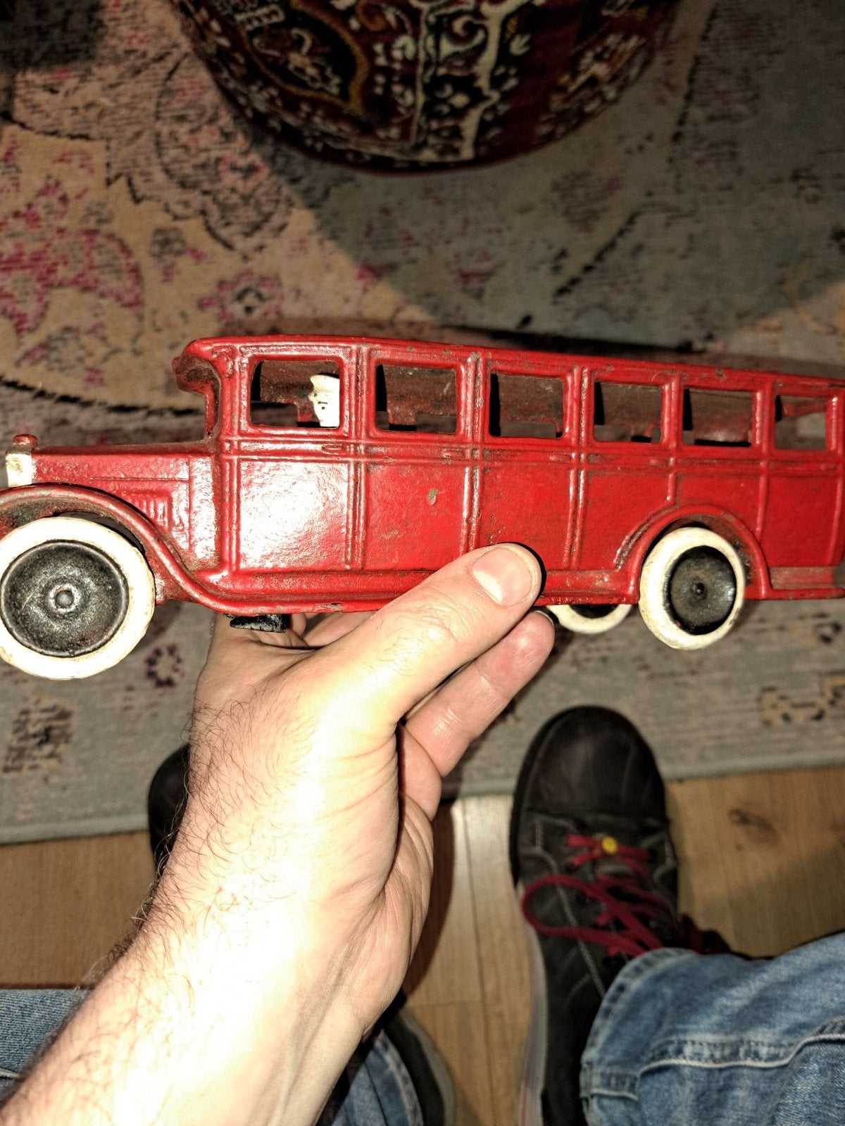 gietijzeren antieke bus Skoglund & Olson Gefle Seto Zweden, Antiek en Kunst, Ophalen of Verzenden