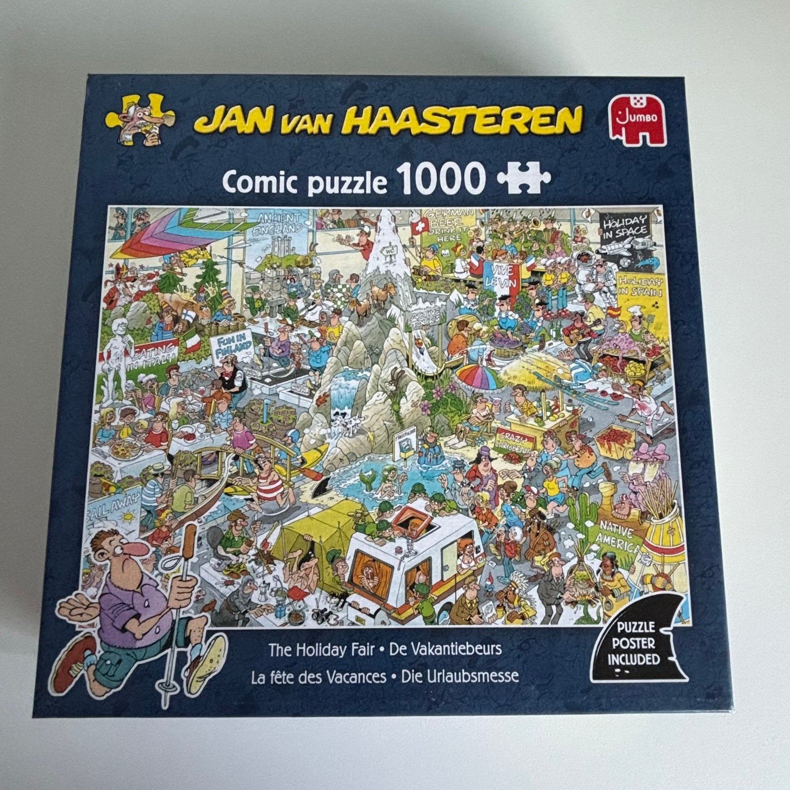 Jan van Haasteren Comic Puzzel - De Vakantiebeurs 1000 stukj, Ophalen of Verzenden, Zo goed als nieuw