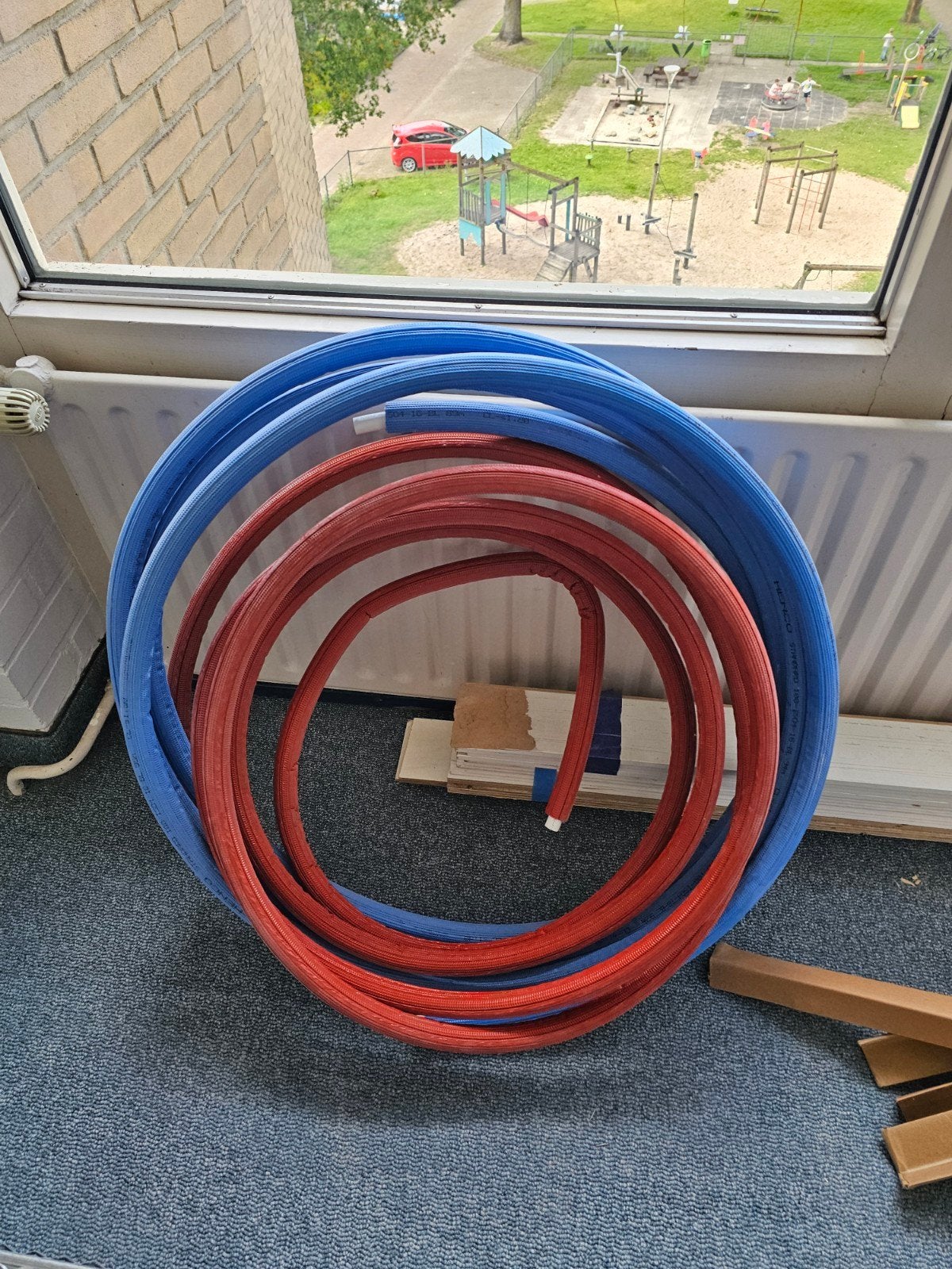 Restant flexibele waterleiding (rood en blauw), Doe-het-zelf en Verbouw, Elektra en Kabels, Ophalen