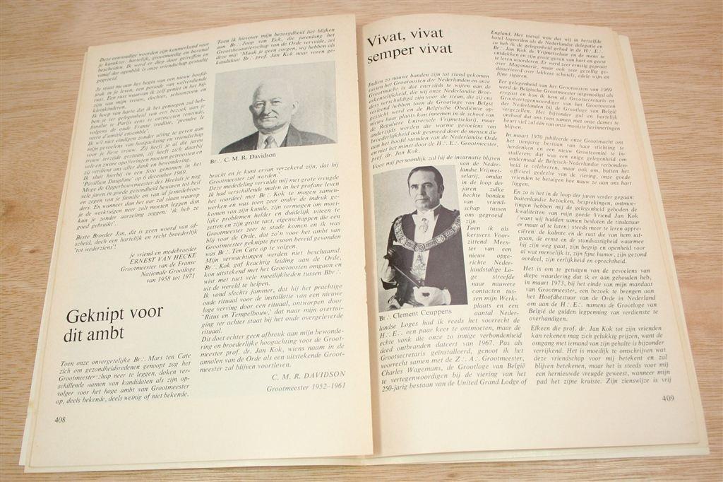 AMT 1974 — Vrijmetselarij — Jan Kok Nummer, Ophalen of Verzenden, Gelezen, Overige onderwerpen, Achtergrond en Informatie