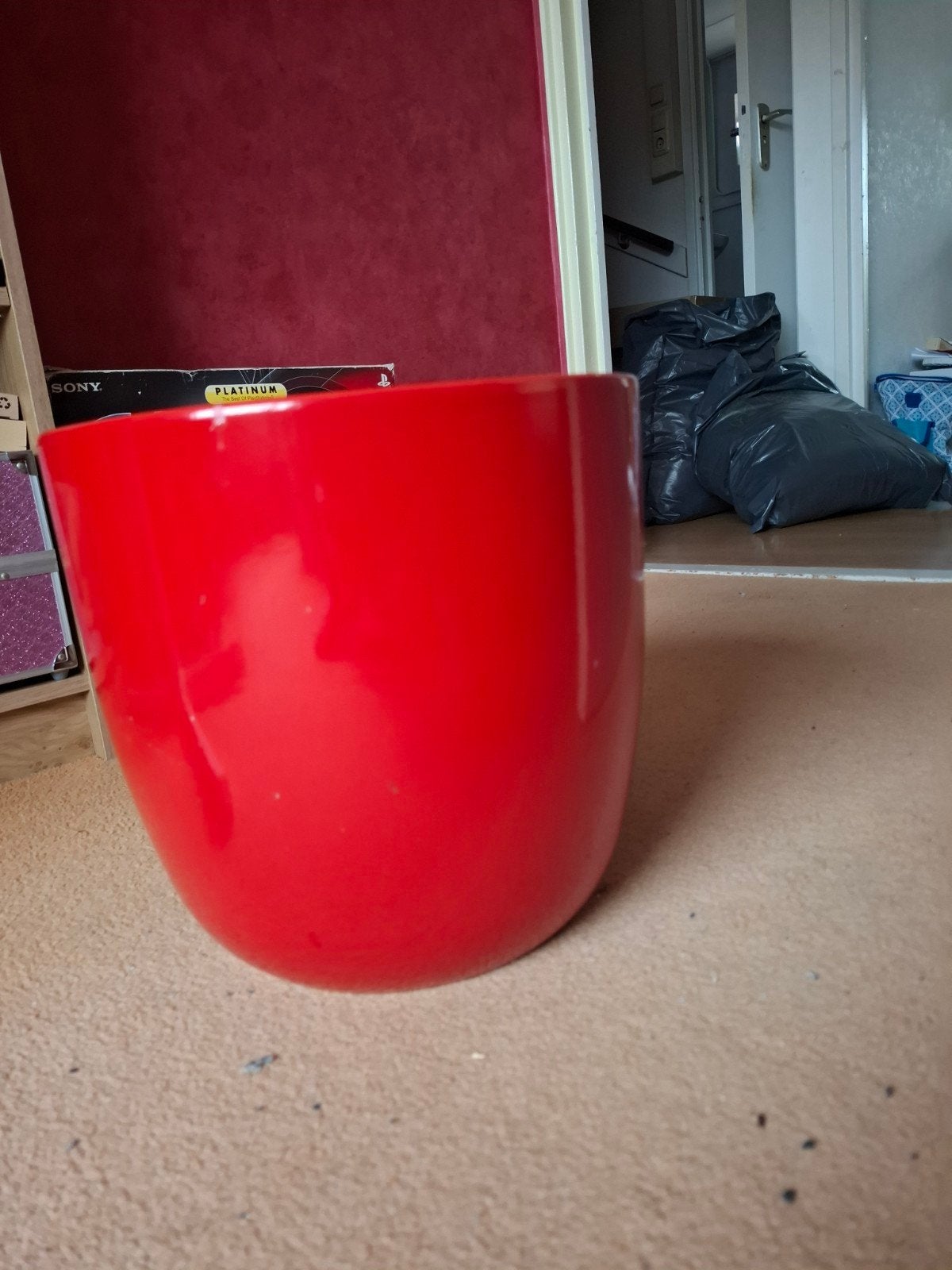 Rode bloempot voor binnen, Gebruikt, Rond, Binnen, Minder dan 40 cm