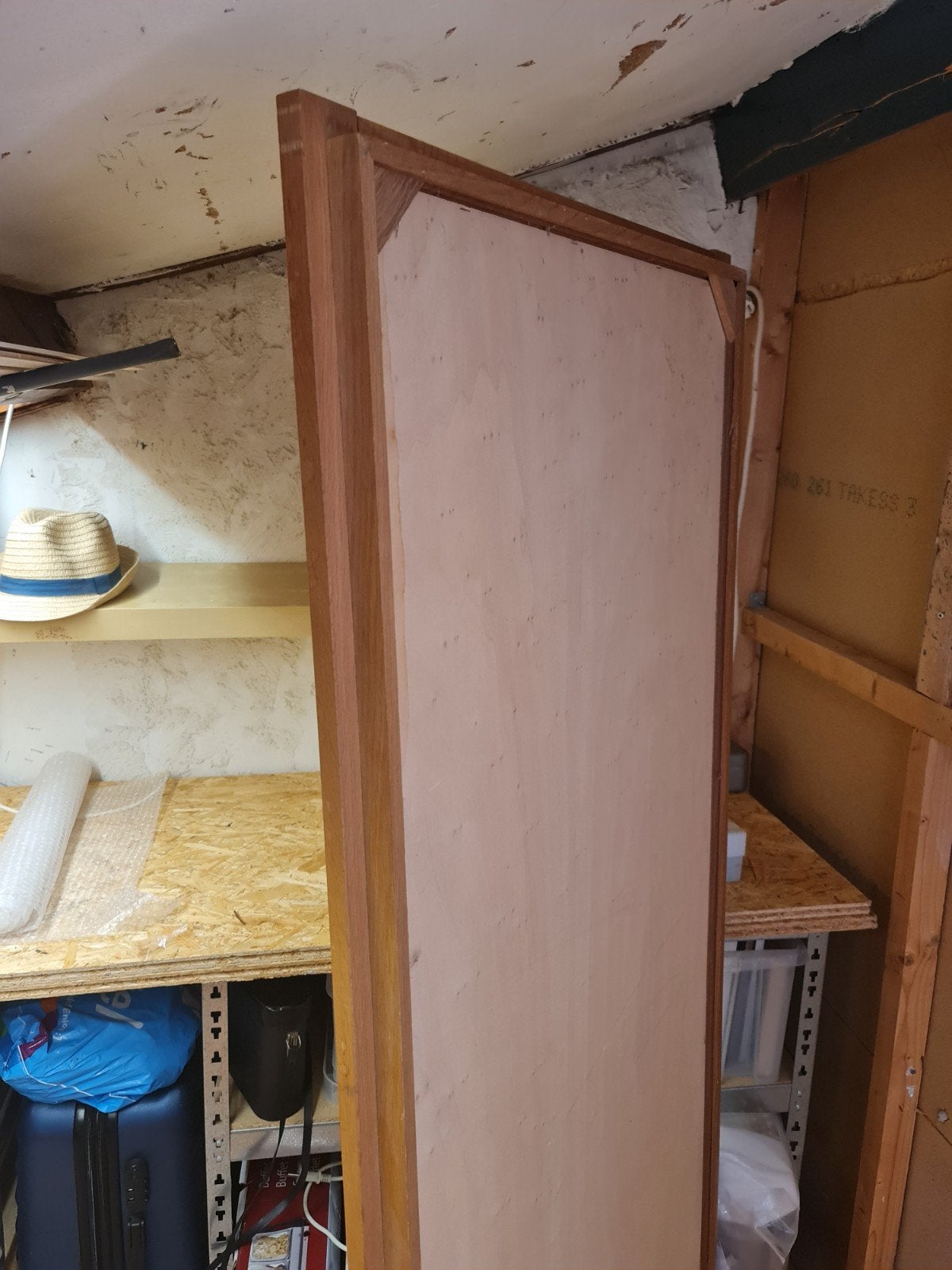 Houten spiegel - Zo goed als nieuw, Ophalen, Zo goed als nieuw, 150 tot 200 cm, Rechthoekig