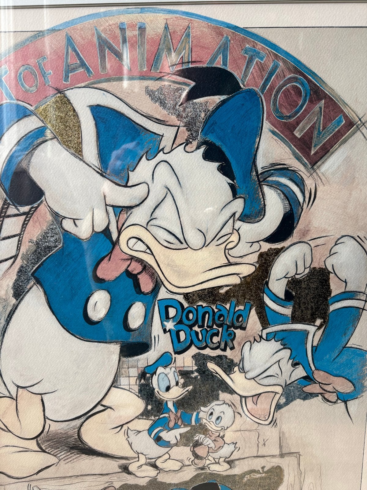 Donald Duck Schilderij met Kwik, Kwek en Kwak, Ophalen