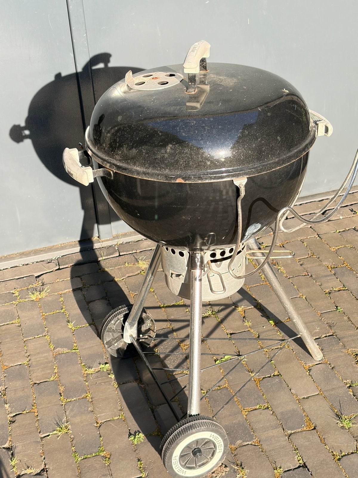 Weber bbq met opvangbak, kickstarter en staalborstels, Ophalen, Gebruikt, Met accessoires