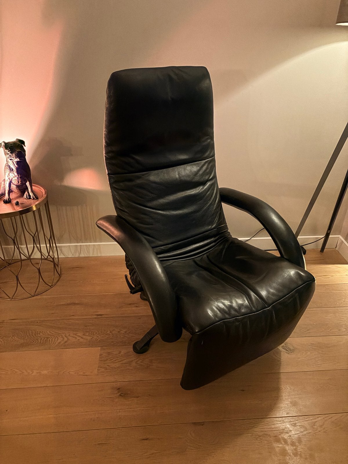 Leren relaxfauteuil - Zwart, Ophalen, Gebruikt, Zwart, Leer