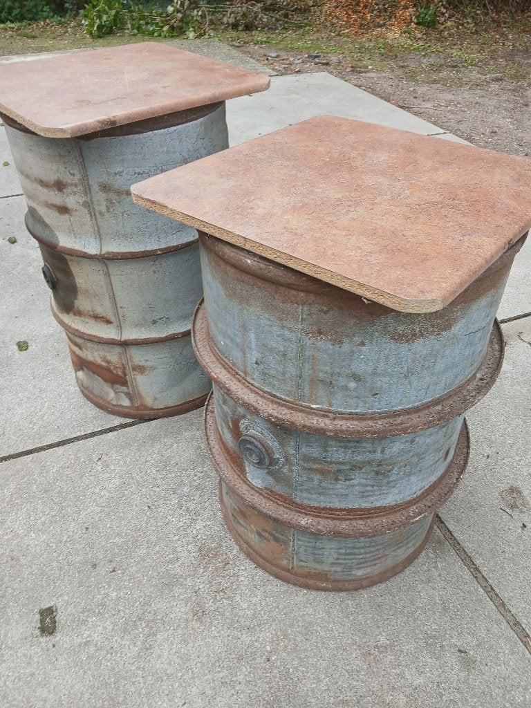 olie drum statafel, Ophalen