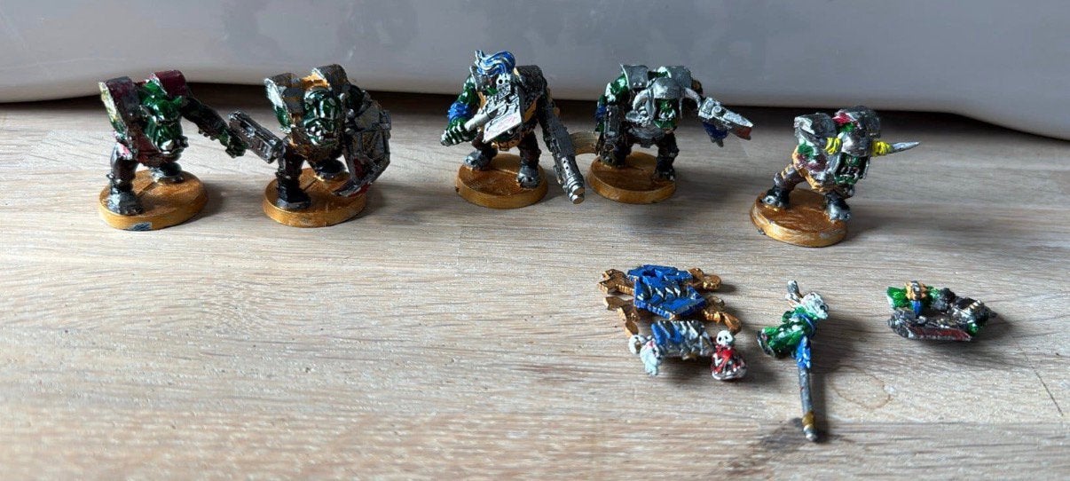 Warhammer 40k 5x metal Ork, Hobby en Vrije tijd, Ophalen of Verzenden, Zo goed als nieuw, Warhammer