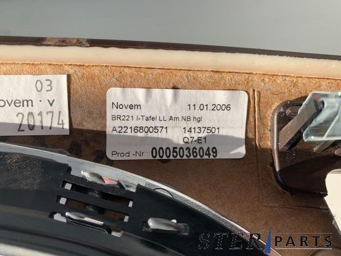 Dashboard sierlijst van een Mercedes S-Klasse, Auto-onderdelen, Dashboard en Schakelaars, Gebruikt, -, Ophalen of Verzenden, -