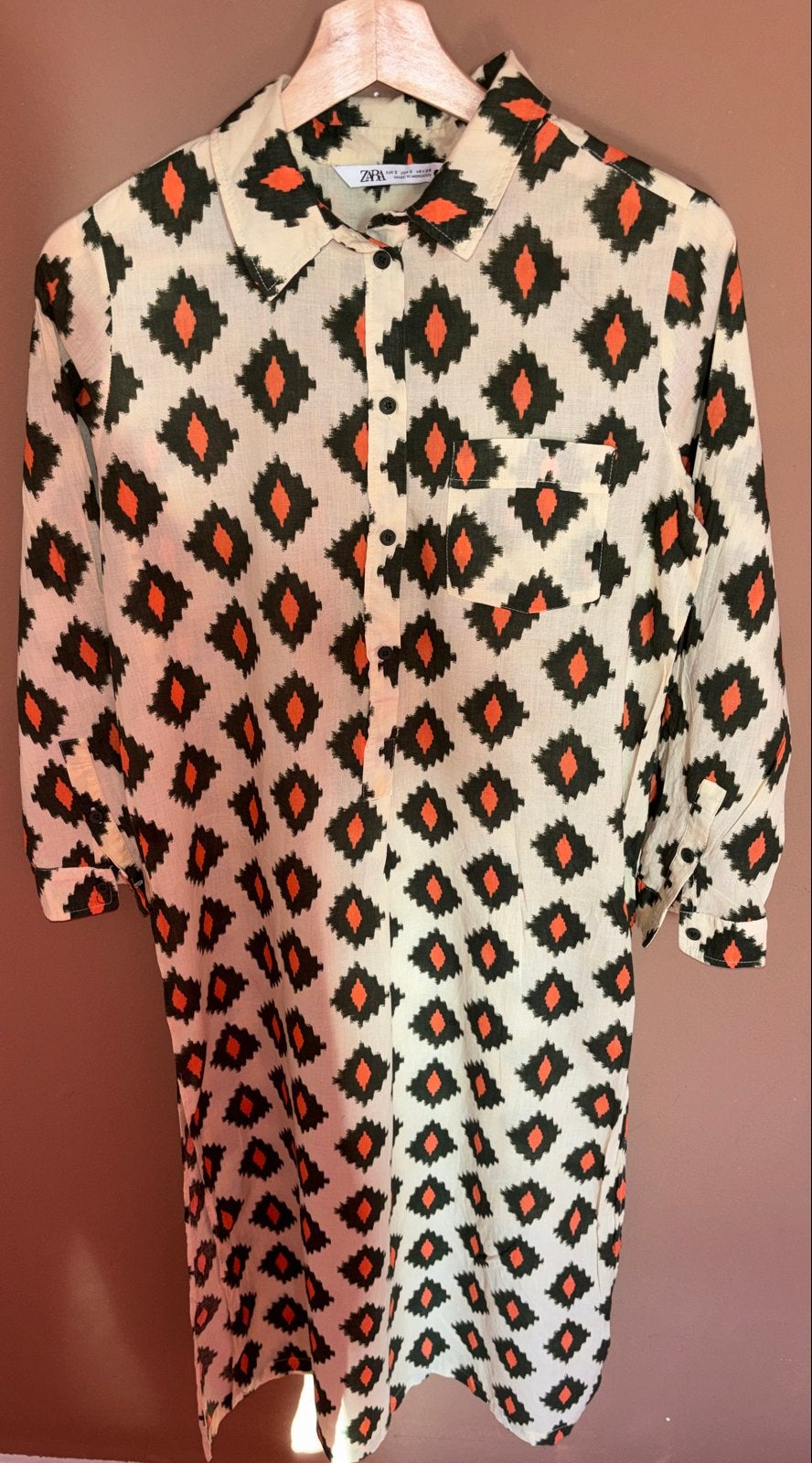 Zara jurk met geometrische print, Kleding | Dames, Meerkleurig, Ophalen of Verzenden, Zo goed als nieuw, Maat 36 (S)