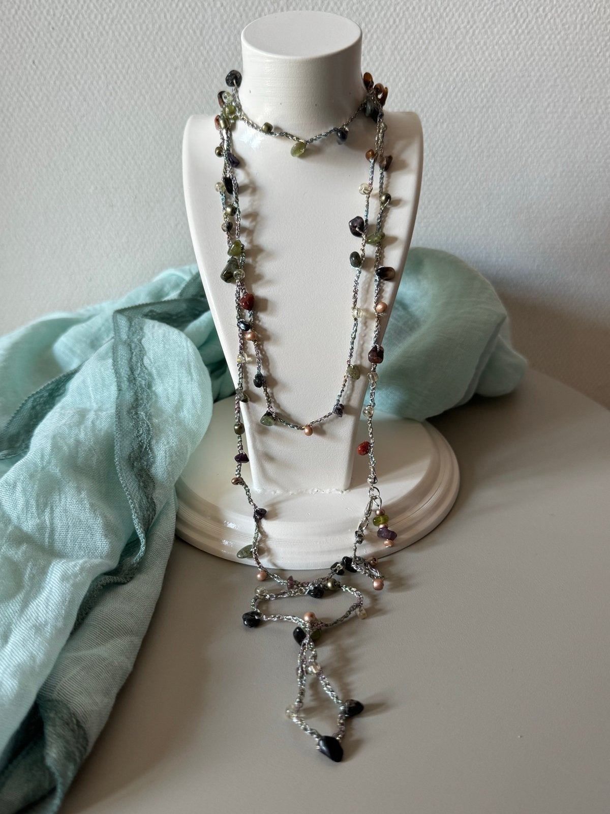 Ketting met halfedelsteen, Sieraden, Tassen en Uiterlijk, Verzenden, Nieuw, Overige kleuren, Overige materialen