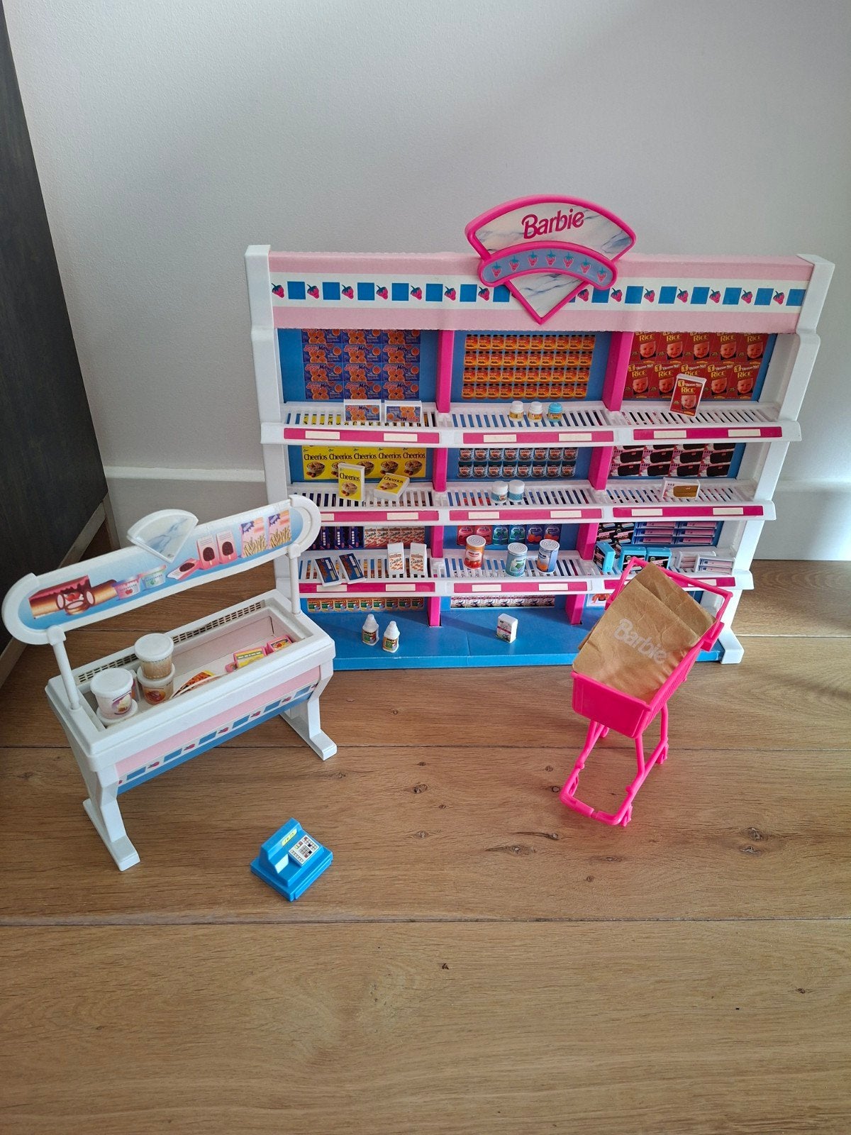 Vintage 90's Barbie supermarkt met toebehoren, Verzamelen, Ophalen of Verzenden, Gebruikt, Overige typen