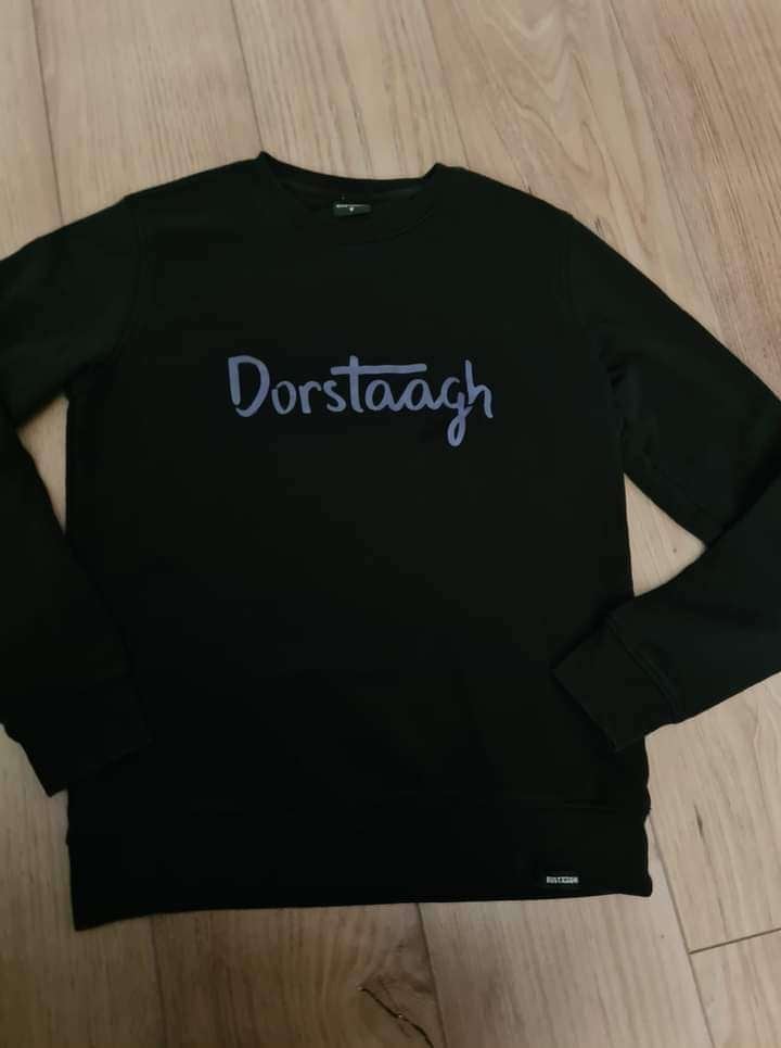 Rustaagh sweater blauw met tekst mt s, Rustaagh, Zo goed als nieuw, Maat 46 (S) of kleiner, Verzenden