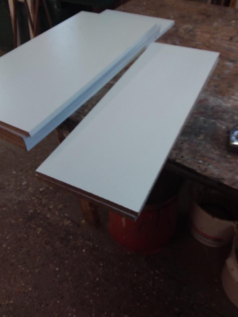 spaanpl. wit 18 mm, mdf 18 mm 2x eikenfineer, wit hardboard, Ophalen, Nieuw