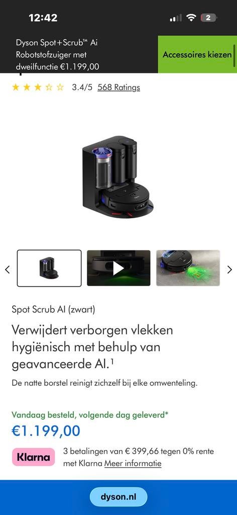 €300 kortingsvoucher Dyson Spot+Scrub AI Robotstofzuiger, Ophalen of Verzenden, Nieuw, Reservoir, Robotstofzuiger