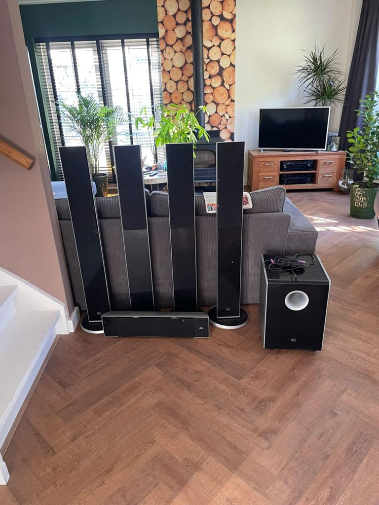 JBL en Pioneer Cinema Set 5.1Surround, Versterker, Subwoofer, Ophalen, Zo goed als nieuw, Cd-speler, Pioneer