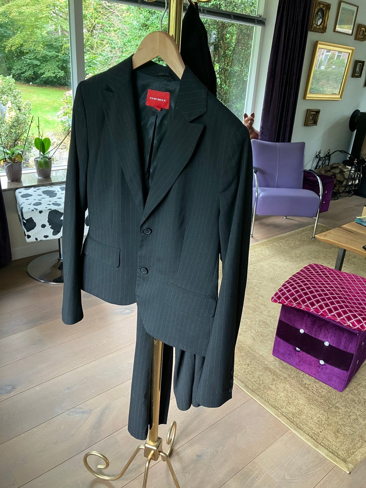 XX by Mexx Dames Kostuum - Zwart met krijtstreep, Maat 40, Maat 38/40 (M), Kostuum of Pak, Zwart, Ophalen of Verzenden