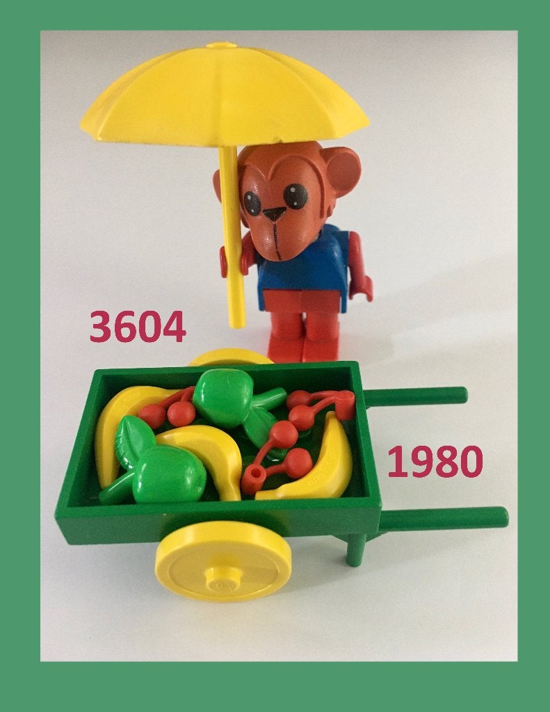 Lego Fabuland 3604 Japie Aap met fruitkar, Overige thema's, Lego, Ophalen of Verzenden, Zo goed als nieuw