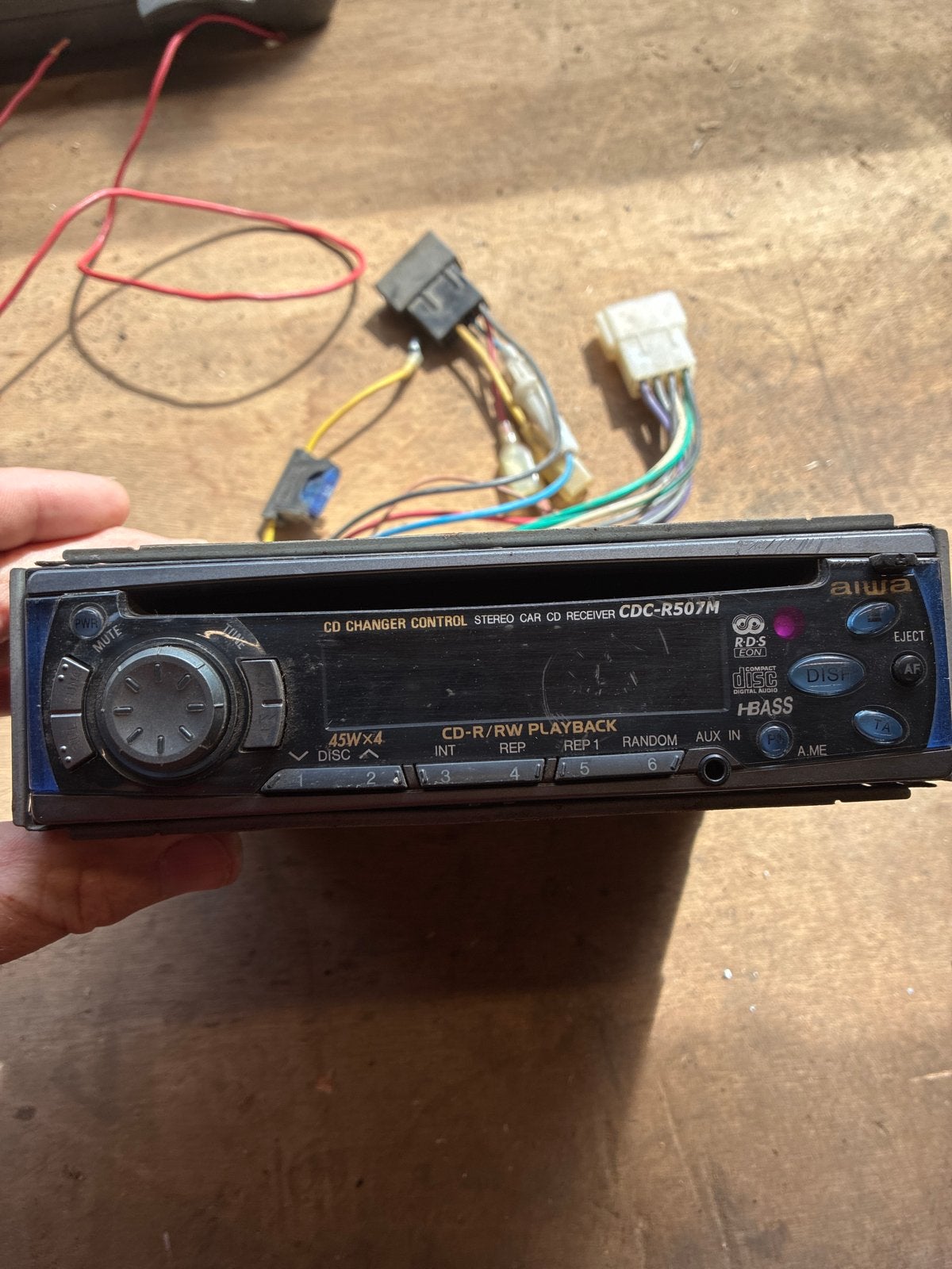 Aiwa CDC-R507M Autoradio CD-speler met CD-wisselaar bedienin, Ophalen of Verzenden, Gebruikt