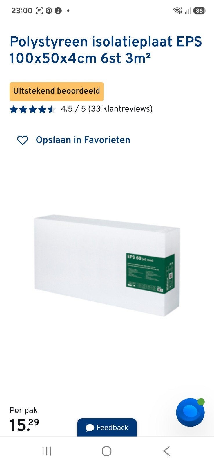 Polystyreen isolatie platen 6 stuks dikte 4 cm, Ophalen, Nieuw