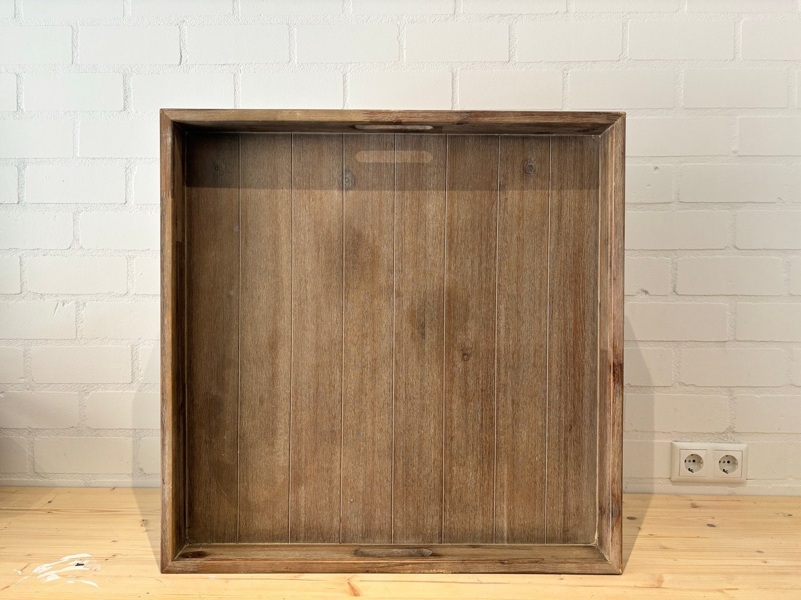 Houten dienblad - Vierkant - Zo goed als nieuw, Huis en Inrichting, Woonaccessoires | Dienbladen, Ophalen, Met opstaande rand