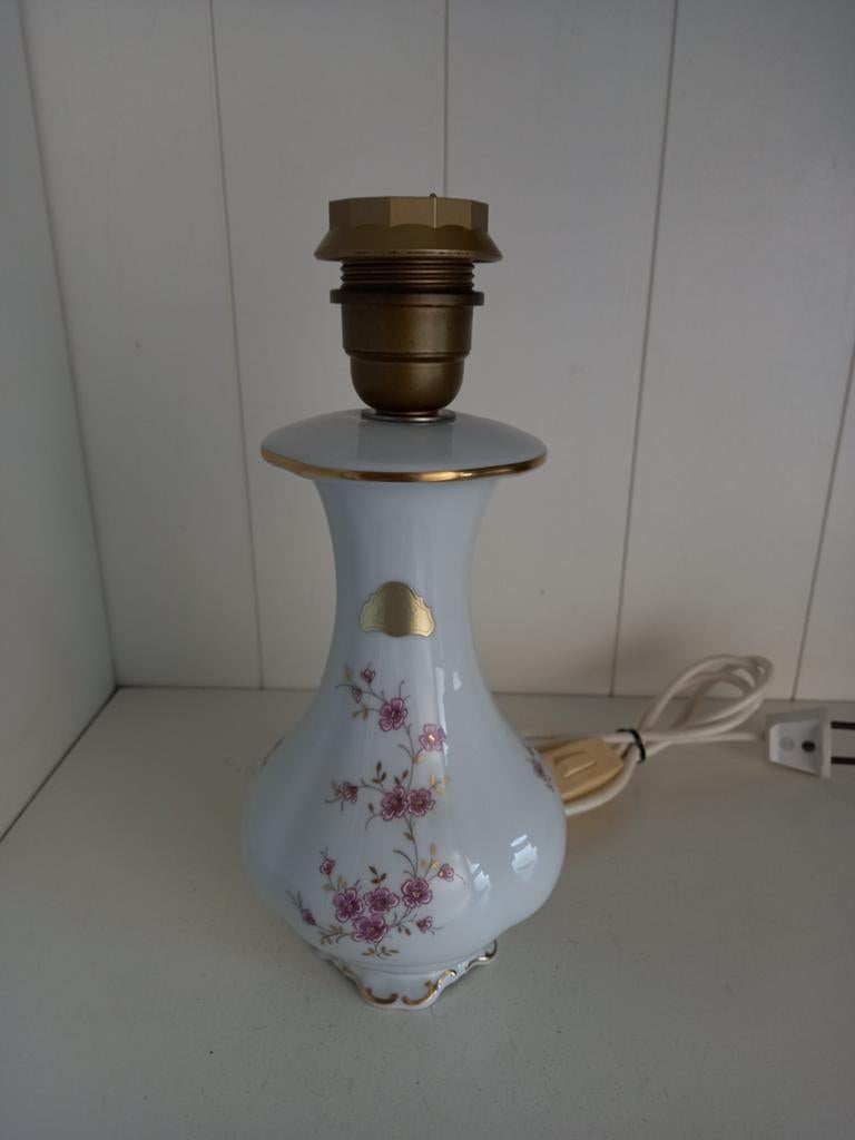 Vintage brocante  porseleinen tafellampje Lindner, Ophalen of Verzenden