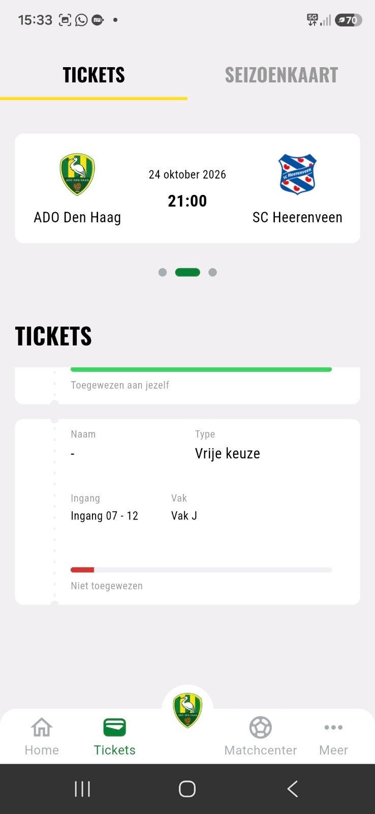 Eredivisie voetbal ADO-Heerenveen, Ophalen of Verzenden, Overige typen