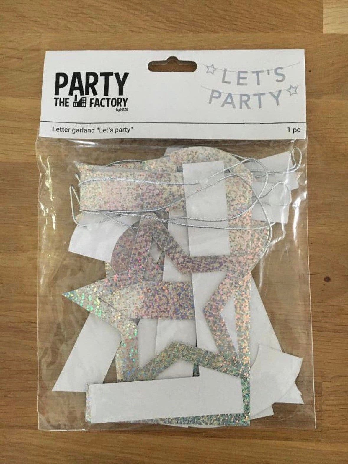 Letterslinger Let’s Party | huwelijk - bruiloft - feestje, Ophalen of Verzenden, Nieuw, Versiering, Geboorte of Huwelijk