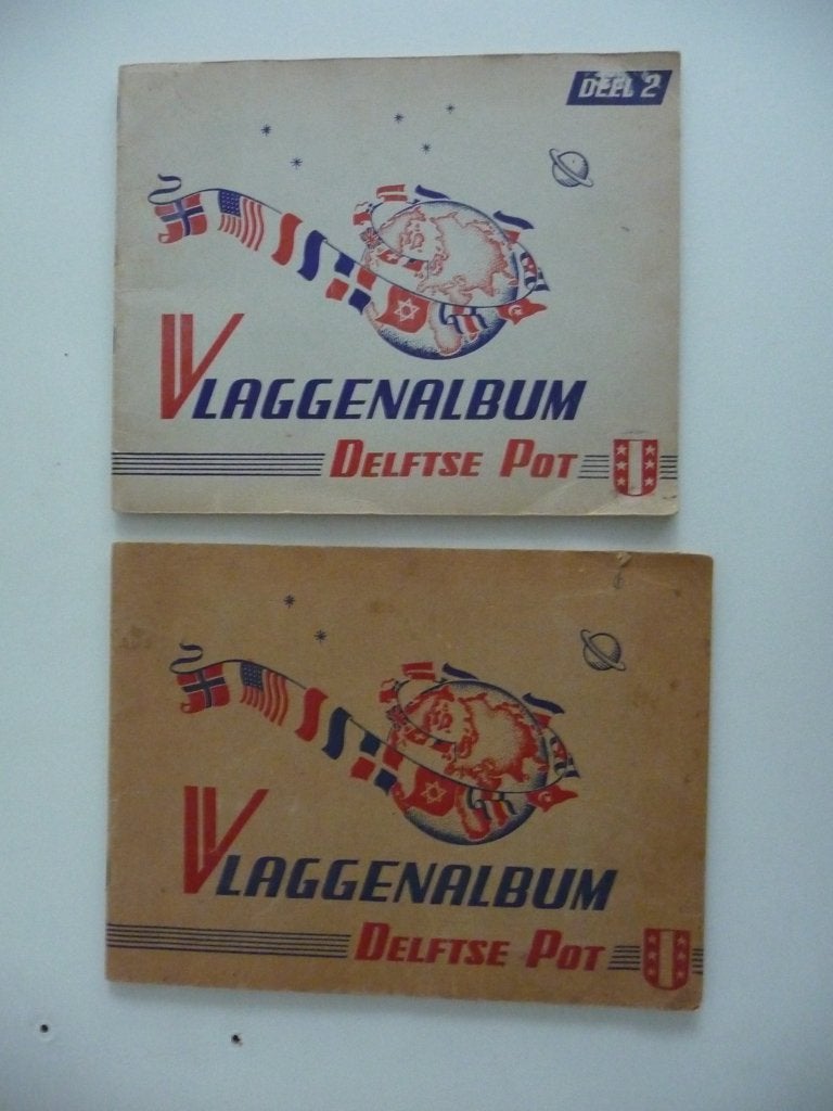plaatjesboek VLAGGENALBUM van de gehele wereld deel 1 en 2, Ophalen of Verzenden, Gelezen, R.J.J.Heirman, Plaatjesalbum