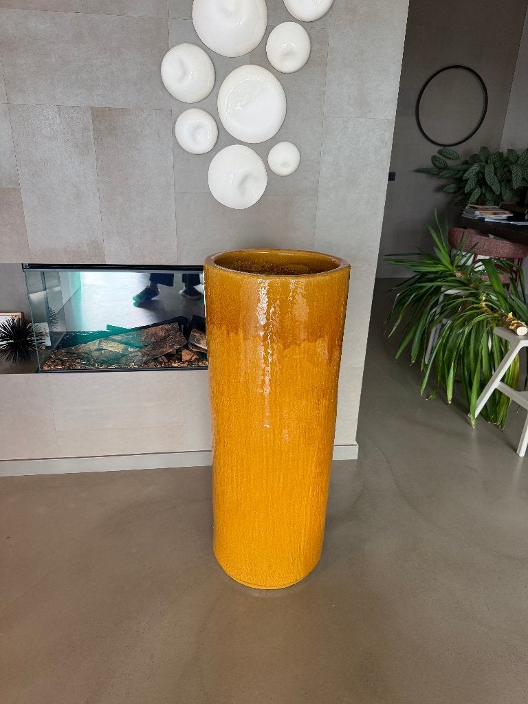 Keramieken bloempot plantenpot 1 meter hoog, Rond, Binnen, Zo goed als nieuw, Minder dan 40 cm