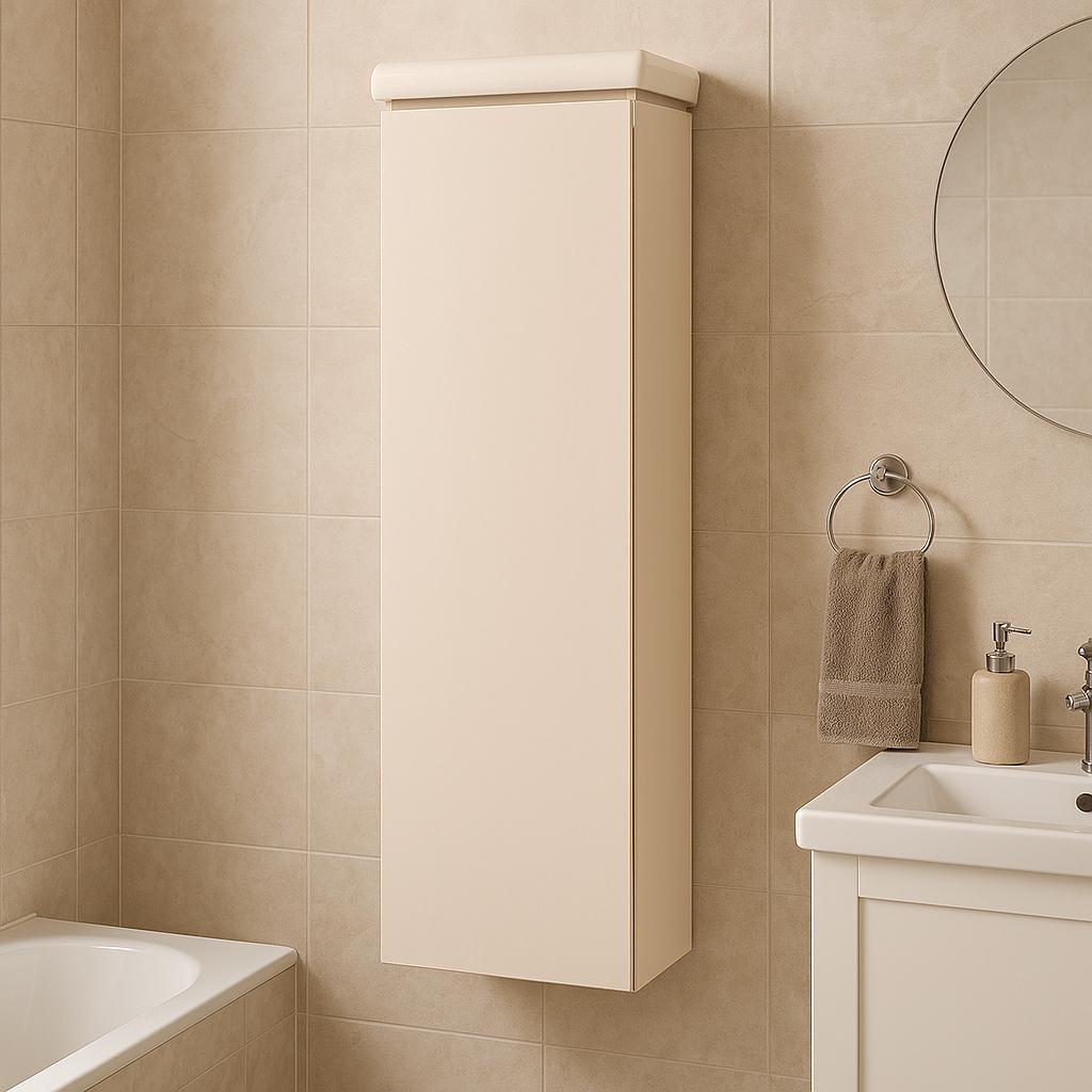 Stijlvolle Badkamer Hang- of Hoge Kast - Crèmekleurig, (Half)hoge kast, Minder dan 50 cm, 100 tot 150 cm, Ophalen of Verzenden
