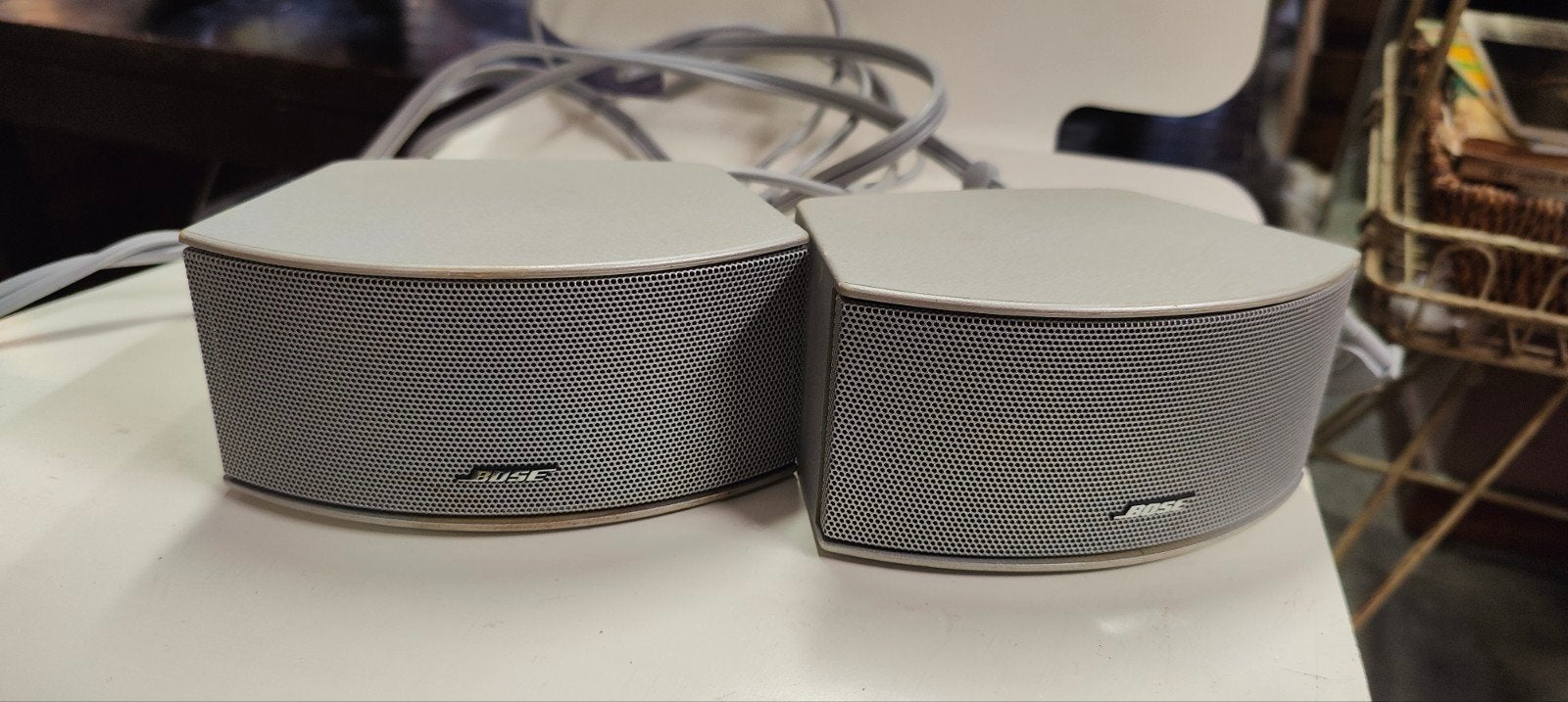 Bose Satelliet Luidsprekers Set (L/R) – Zilver, Gebruikt, Speakerset, Ophalen of Verzenden, Bose
